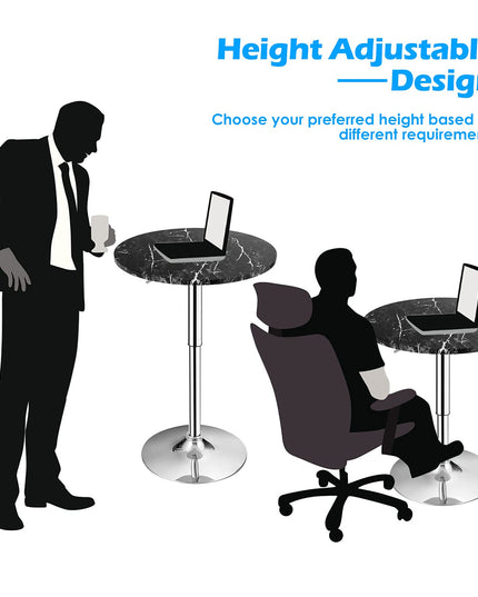 Giantex Round Pub Table Height Adjustable, 360 Degree Swivel Cocktail Pub Table, Office Bar Table