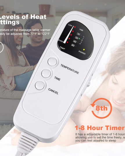Giantex Spa Table Heating Pad with Digital Timer and Five Heat Settings, Auto Overheat Protection, Portable Electric Table Warmers
