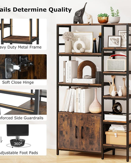 Giantex Double Wide 8 Tier Bookshelf for Living Room