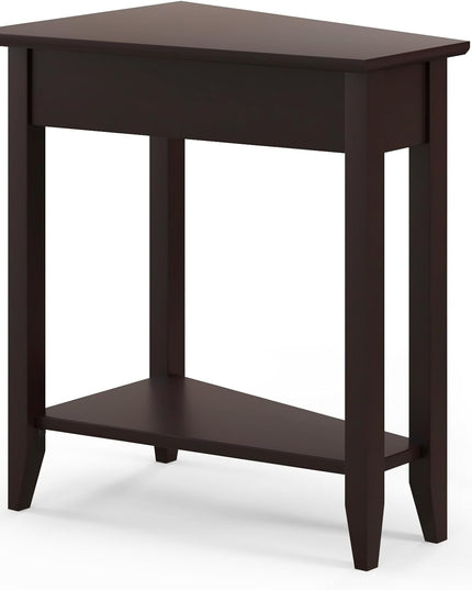 Triangle Side Table with Storage Shelf - Giantex