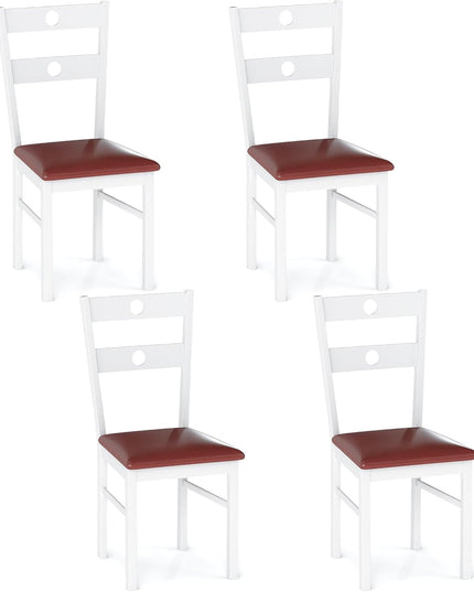 Lot de chaises de salle à manger Giantex en bois avec dossier ajouré, cadre en bois d'hévéa et assise rembourrée