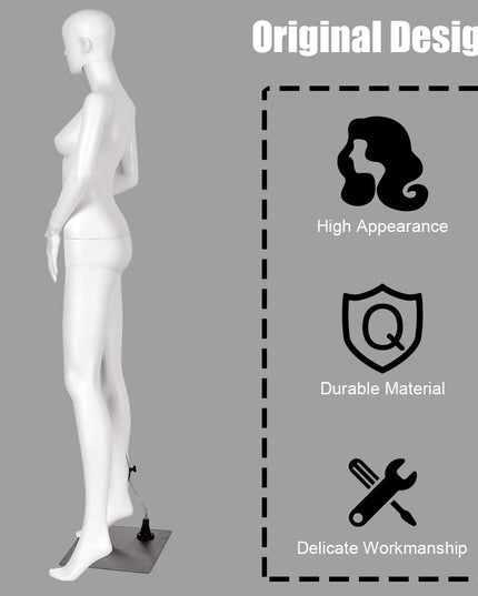 Female Mannequin Dress Form Display Manikin Torso????o?5.8 FT, White - Giantexus