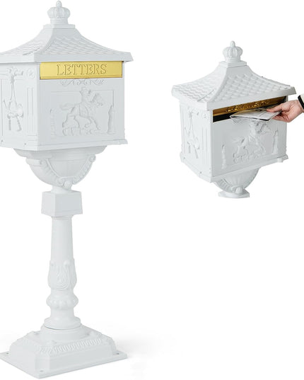 Giantex Cast Aluminum Mailbox with Post