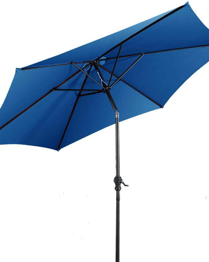10ft Outdoor Patio Umbrella, Market Table umbrella w/ Tilt Adjustment and Crank, 180G Polyester
