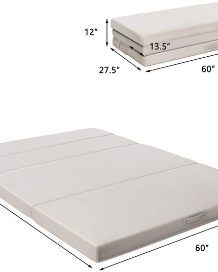 Giantex 4" Thick Folding Portable Mattress Pad Sofa Bed with Carrying Handles