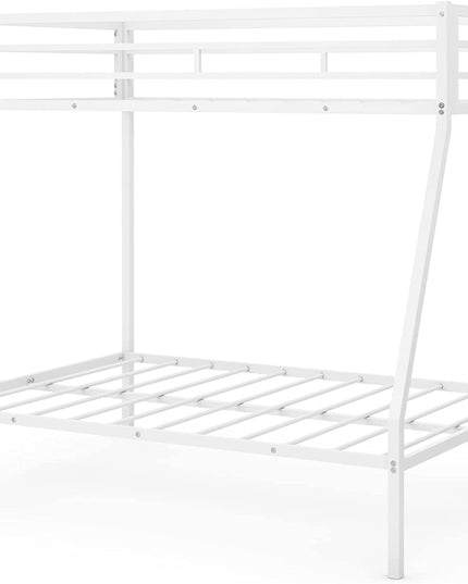 Giantex Metal Bunk Bed, Twin Over Full Size Bed w/ Removable Ladder & Steel Slats Support