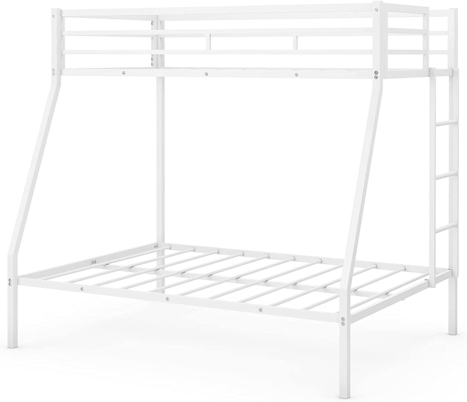 Giantex Metal Bunk Bed, Twin Over Full Size Bed w/ Removable Ladder & Steel Slats Support