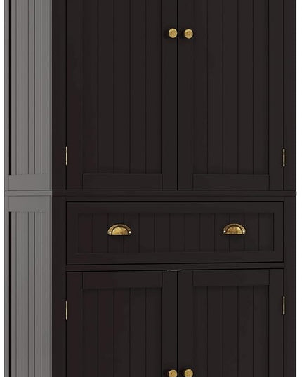 Giantex Pantry Organizers and Storage, 72" Tall Kitchen Cabinet with 2-Door Cabinets & Drawer, Buffet Sideboard