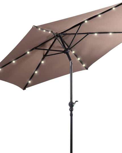 9ft Market Patio Umbrella w/Solar Lights - Giantexus