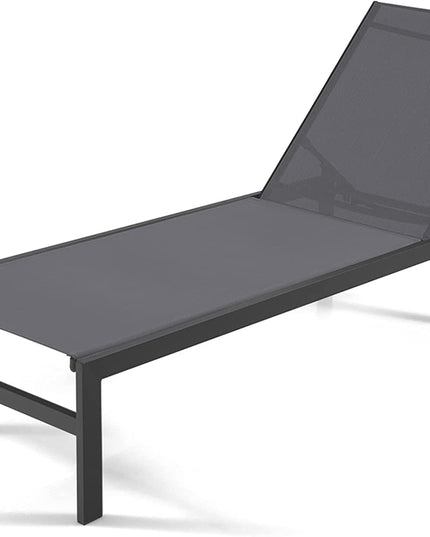 Giantex Patio Chaise Lounge Chair, Outdoor Sunbathing Chair Lawn Reclining Lounger with 6 Adjustable Position