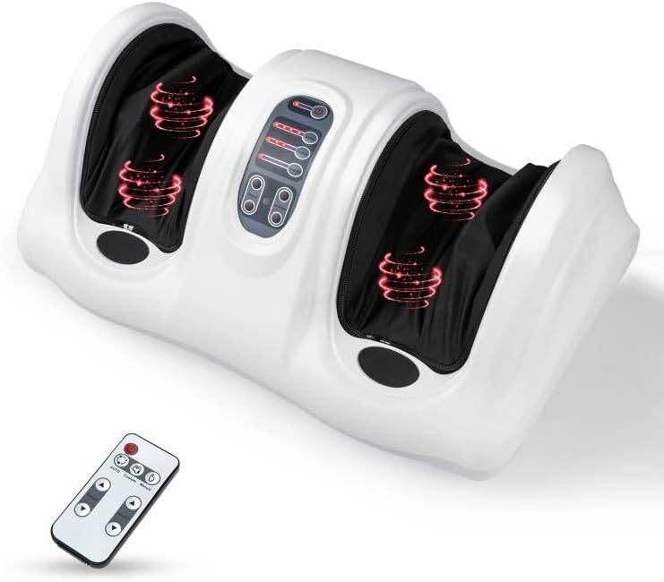 Giantex Nerve Pain Therapy Spa Gift Deep Kneading Rolling Massage for Leg Calf Ankle, Burgundy/Red/Black/Gray