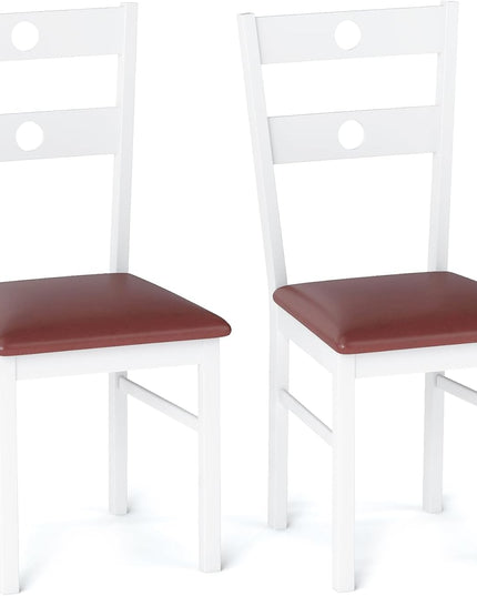 Lot de chaises de salle à manger Giantex en bois avec dossier ajouré, cadre en bois d'hévéa et assise rembourrée