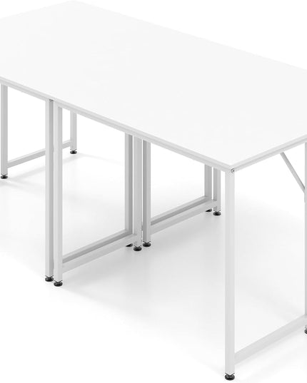 Giantex 6.5 FT Small Conference Table, 2 PCS 40" x 19.5" Rectangular Meeting Table with Heavy-Duty Metal Frame