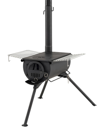Giantex Hot Tent Stove Portable Wood Burning Stove w/ 5 Chimney Pipes
