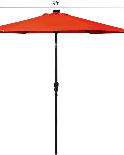 9ft Market Patio Umbrella w/Solar Lights - Giantexus