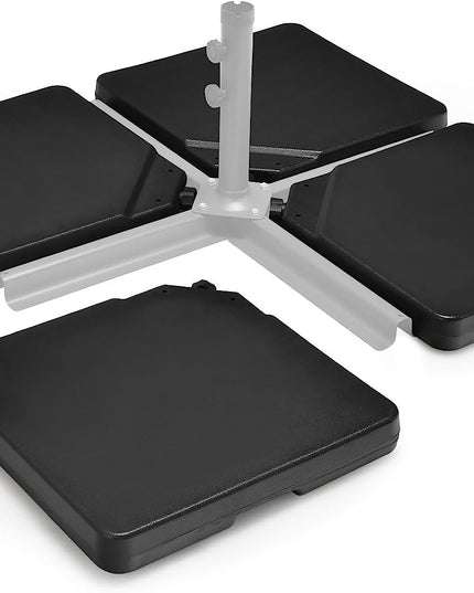 Giantex 284 lbs Fillable Offset Patio Umbrella Base, 4PCS Umbrella Stand Water Sand Weight for Cantilever Umbrella