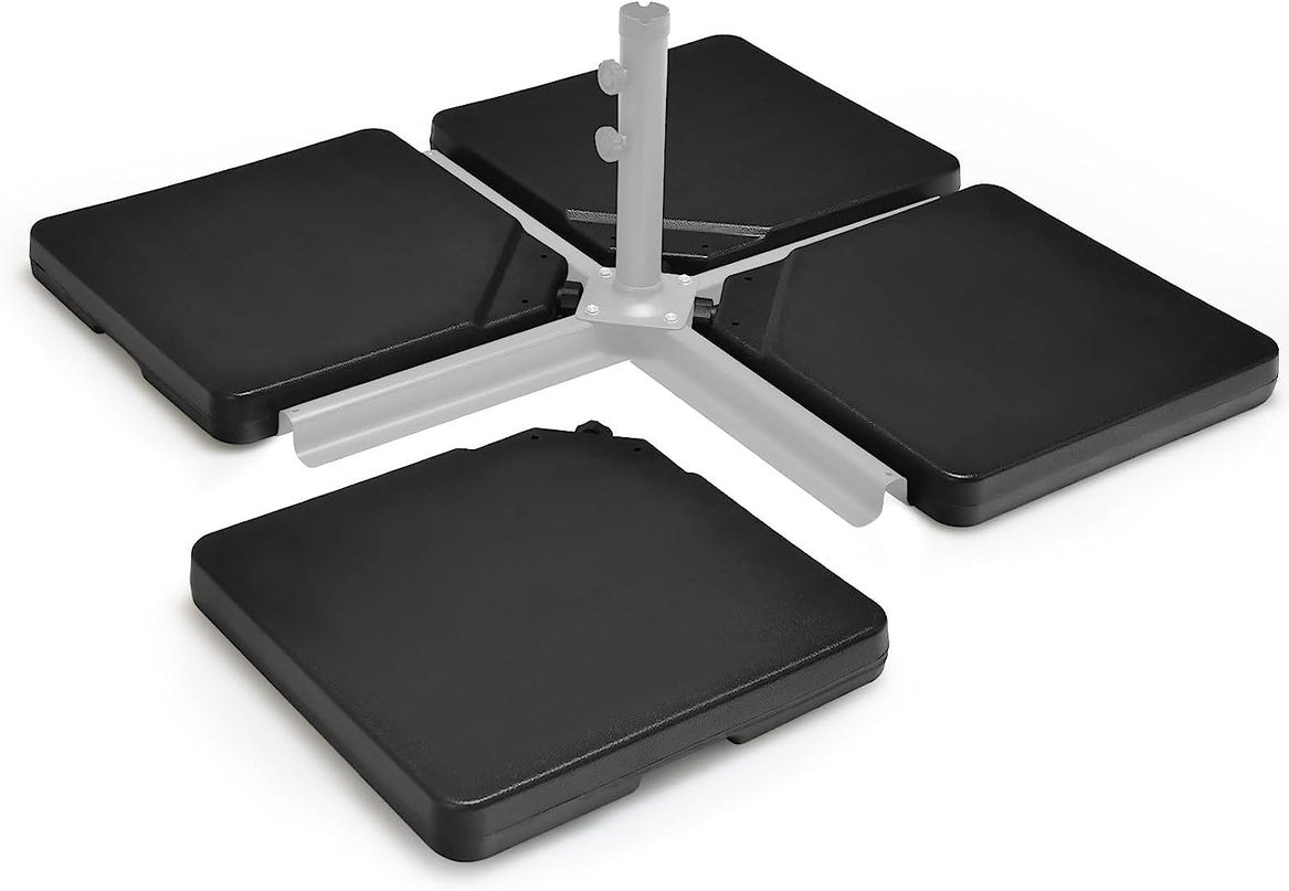 Giantex 284 lbs Fillable Offset Patio Umbrella Base, 4PCS Umbrella Stand Water Sand Weight for Cantilever Umbrella