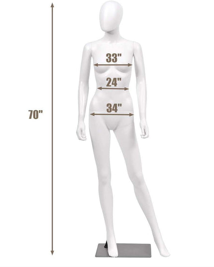 5.8 FT Female Mannequin Adjustable Detachable Manikin - Giantexus