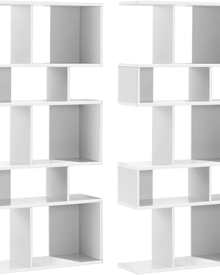 Freestanding Ladder Bookcase, 5-Layer Shelves Closet Organizer Rack Display Cabinet