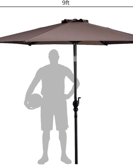 Giantex 9ft Patio Umbrella Outdoor, Market Table Umbrella w/ Push Button Tilt and Crank - Giantexus