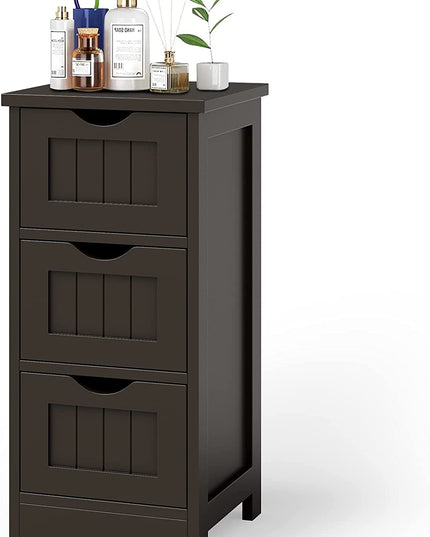 Meuble de Rangement pour Salle de Bain Giantex - Petit Meuble de Rangement pour Salle de Bain avec 3 Tiroirs Amovibles