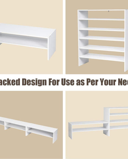 3-in-1 Shoe Rack, 5-Tier Shoe Organizer, Wood Storage Shelf for Shoes - Giantexus