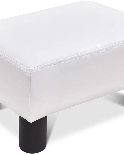 Giantex 16" Small Footstool PU Leather Ottoman Footrest Modern