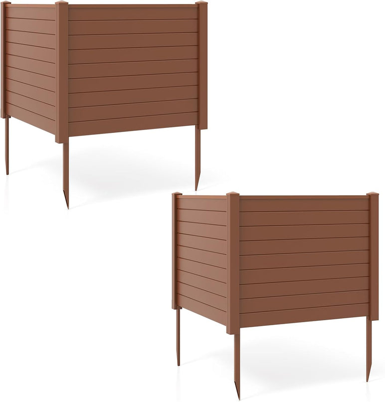 Giantex Air Conditioner Fence 2/4 Panels - 48''W x 36''H Outdoor Privacy Screen Trash Can Enclosure with 3 Stakes