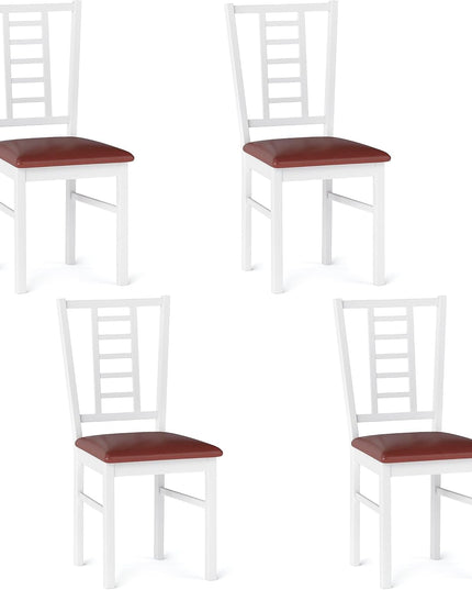 Giantex Lot de 2/4 chaises de salle à manger en bois avec dossier ajouré