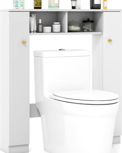 Giantex Over The Toilet Storage Cabinet, Double Door Freestanding Bathroom Organizer