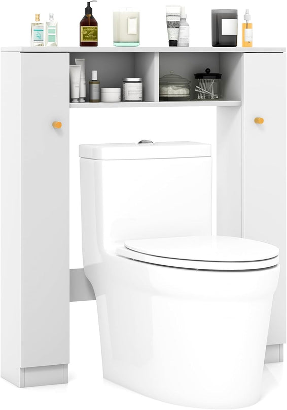 Giantex Over The Toilet Storage Cabinet, Double Door Freestanding Bathroom Organizer