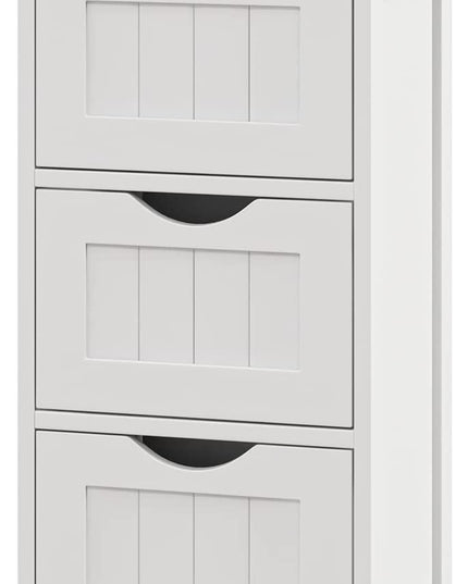 Meuble de Rangement pour Salle de Bain Giantex - Petit Meuble de Rangement pour Salle de Bain avec 3 Tiroirs Amovibles