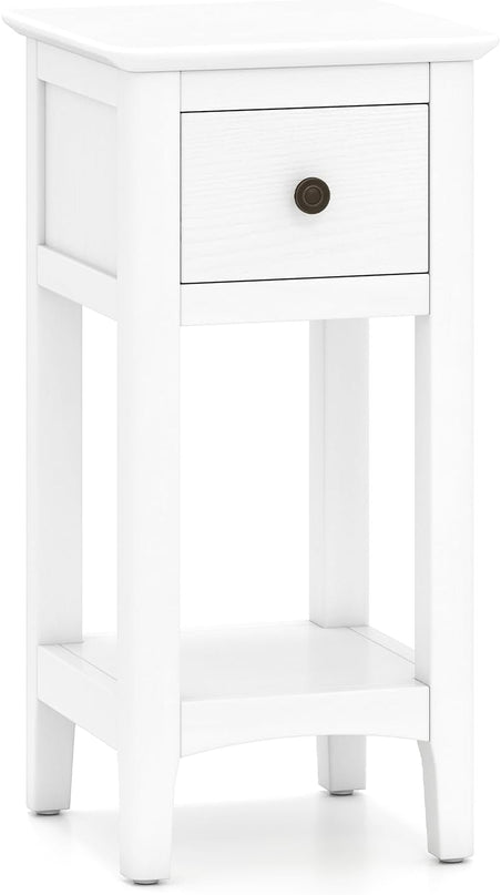 Giantex 23.5" H Side Table w/Open Storage Shelf & Solid Wood Frame No Assembly Needed