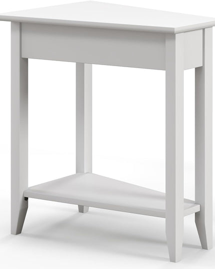 Triangle Side Table with Storage Shelf - Giantex