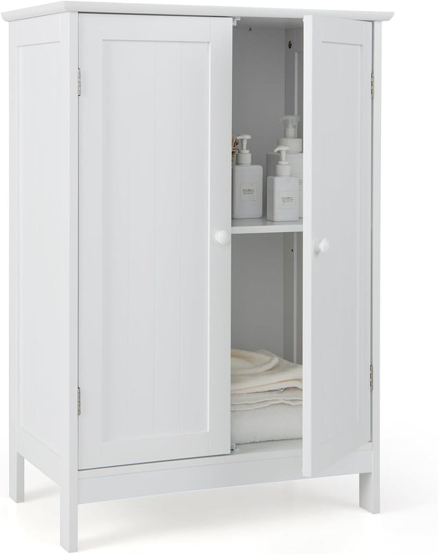 Giantex Storage Cabinet with Doors and Shelves - Freestanding Storage Organizer with Anti-Tipping Device