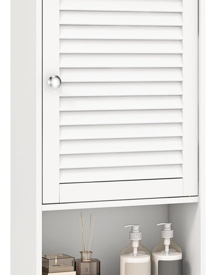 Giantex Bathroom Wall Mount Cabinet - Over The Toilet Storage Organizer with Single Door and Adjustable Shel