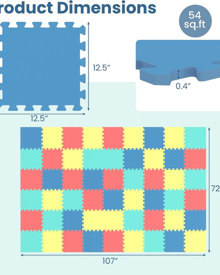 Giantex 0.4" Thick Non-Slip Interlocking Exercise Mat with Borders