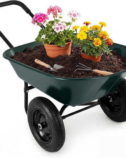 Chariot de jardin à deux roues Giantex – Brouette robuste de 150 kg