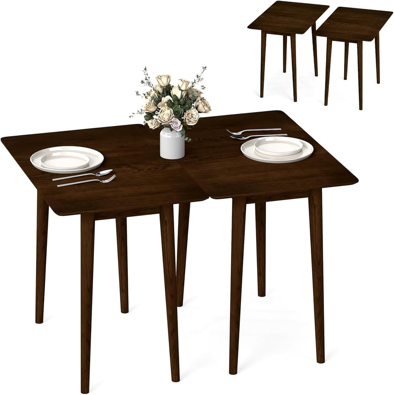 Table à manger rectangulaire Giantex 34" avec cadre en bois d'hévéa massif