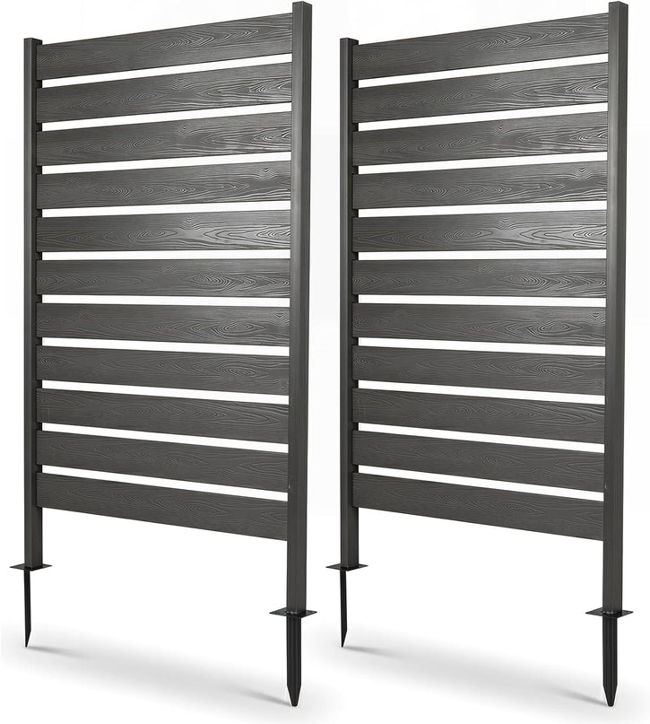 Giantex 37"W x 61"H Outdoor Privacy Fence Screen with Ground Stakes & Base Feet (1/2)