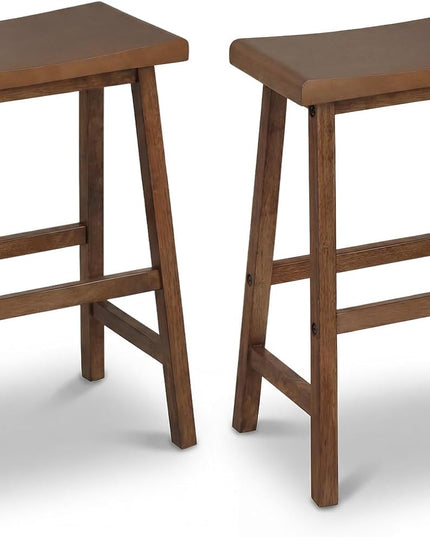 Giantex 24 Inch Counter Saddle Height Bar Stools with Footrest (2/4)