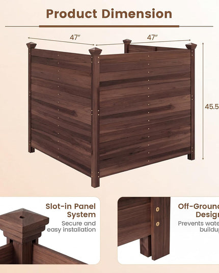 Giantex Wooden Privacy Fence with Stakes (47" W x 45.5" H)