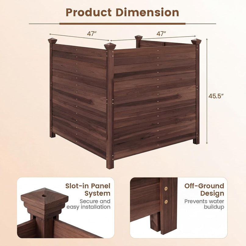 Giantex Wooden Privacy Fence with Stakes (47" W x 45.5" H)