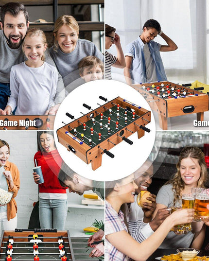 Giantex Foosball Table, 27in Mini Football Table Game w/ 2 Footballs, Score Keepers (Natural) - Giantexus