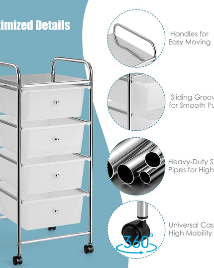 Giantex Rolling Cart with Drawers, Craft Organizer with Wheels