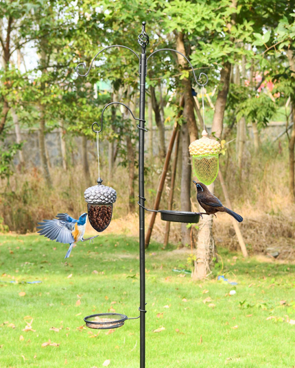 Giantex Metal Acorn Bird Feeder, Outdoor Hanging Food Dispenser with Stainless Steel Wire and Iron Grid