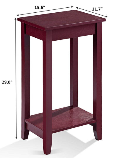 Giantex Narrow Telephone Table with Shelf and Legs for Small Spaces, Espresso