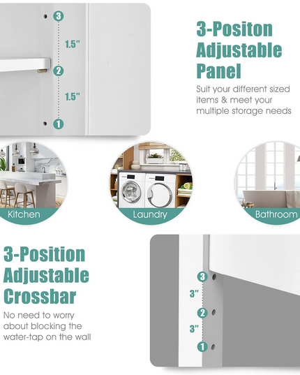 Giantex Over The Toilet Storage Cabinet W/ 2-Door Cabinet, Open Shelf, 3-Positon Adjustable Shelf