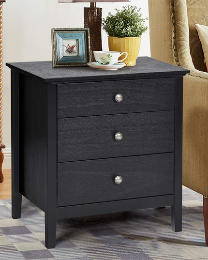 Giantex Nightstand with Drawers Solid Structure Side Table for Storage Bedroom