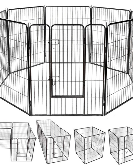 Giantex 8 Panel Pet Playpen with Door, Foldable Dog Exercise Pen (40")